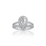 Pear halo split band ring for office wear
