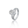 Pear halo split band ring for pretty girls