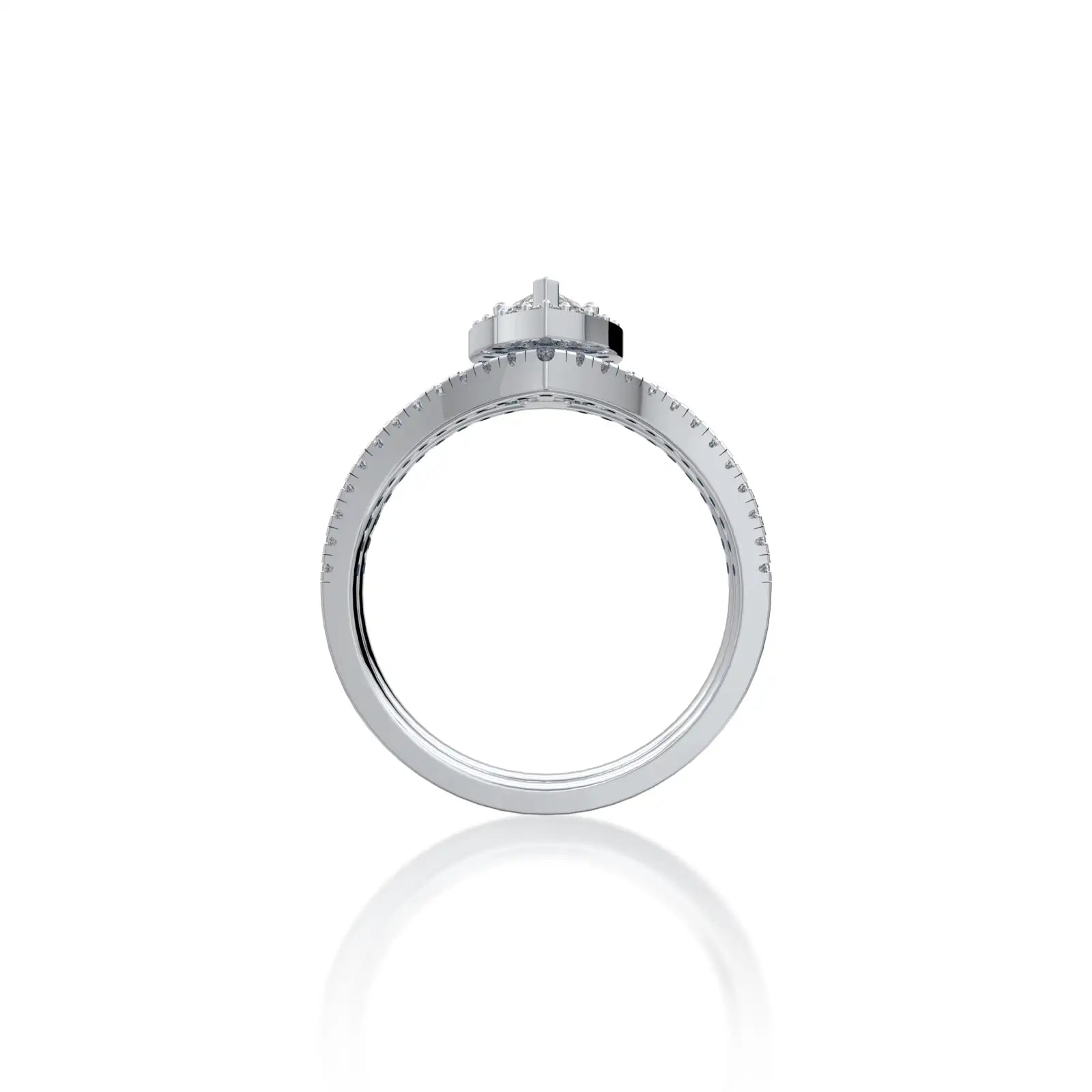 Pear halo split band ring valentine gift for women
