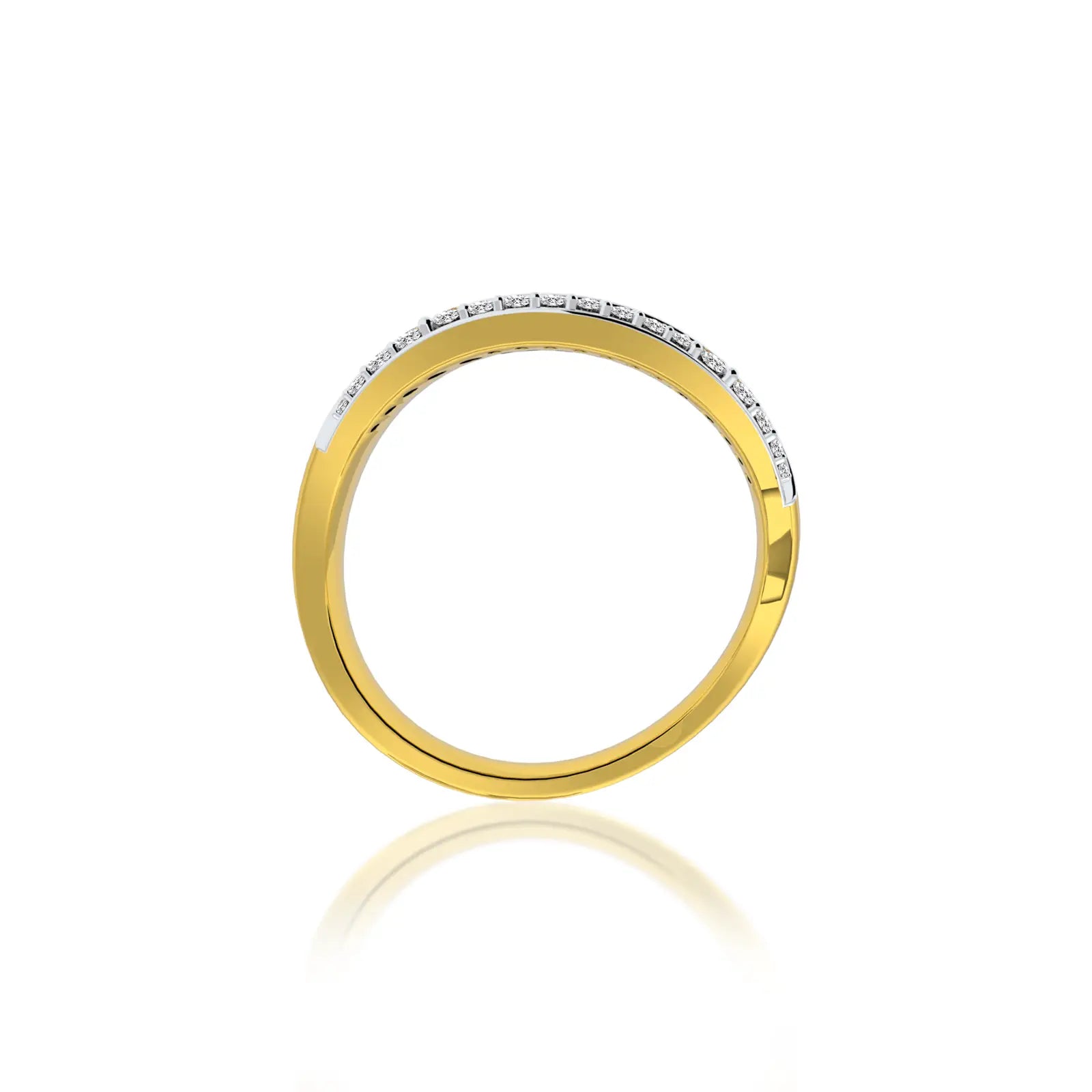 Curved diamond wave ring valentine gift for women
