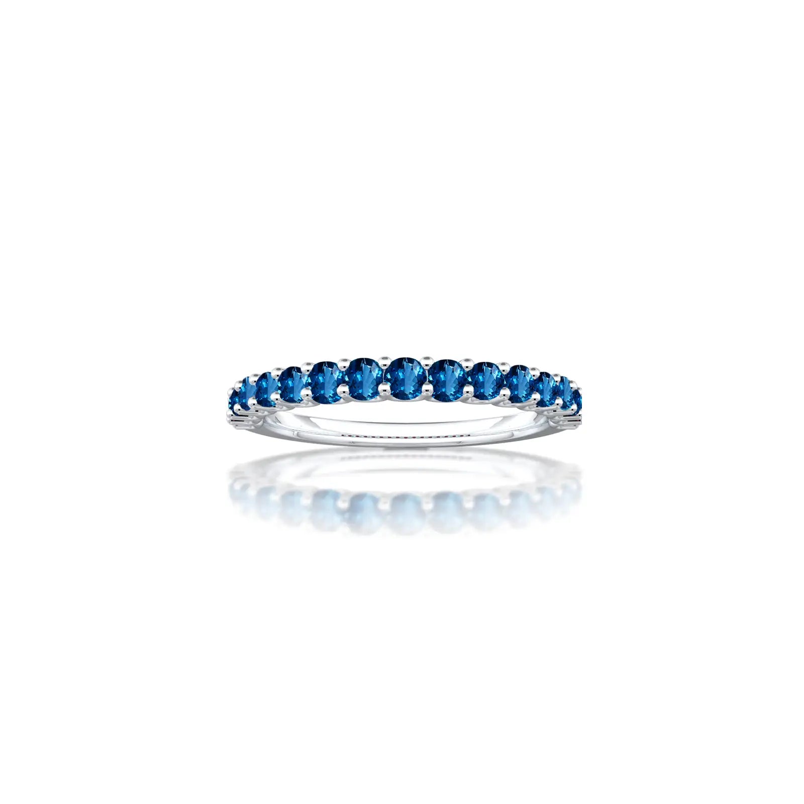 September birthstone half eternity london blue topaz ring for office wear