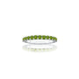 White gold august birthstone half eternity peridot ring