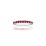 White gold july birthstone half eternity opaque ruby ring

