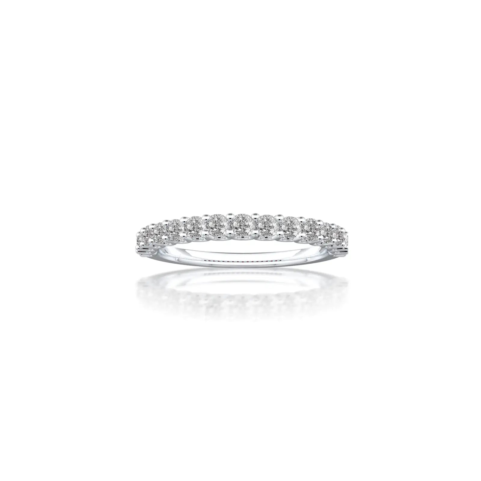 Trending april birthstone half eternity white topaz ring for women