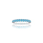 White gold march birthstone half eternity swiss blue topaz ring