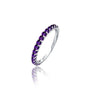 White gold february birthstone half eternity amethyst ring for office wear