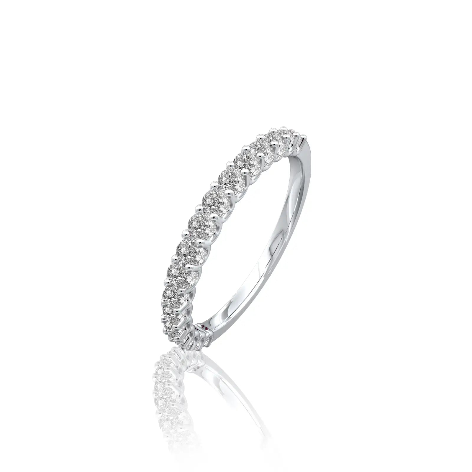 April birthstone half eternity white topaz ring for pretty girls