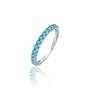 Fortune march birthstone half eternity swiss blue topaz ring