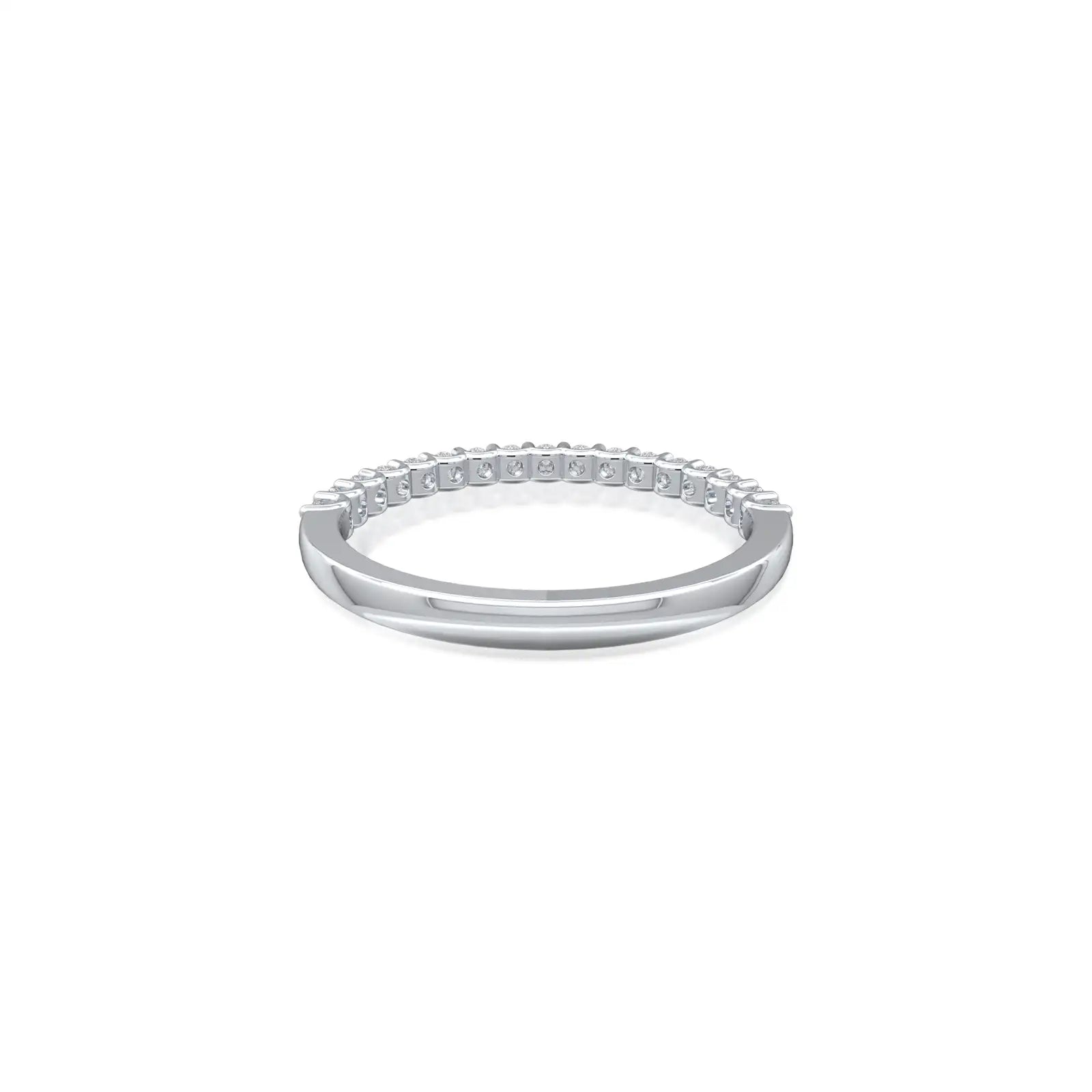 April birthstone half eternity white topaz ring shine like a diamond