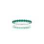 White gold gold may birthstone half eternity green agate ring