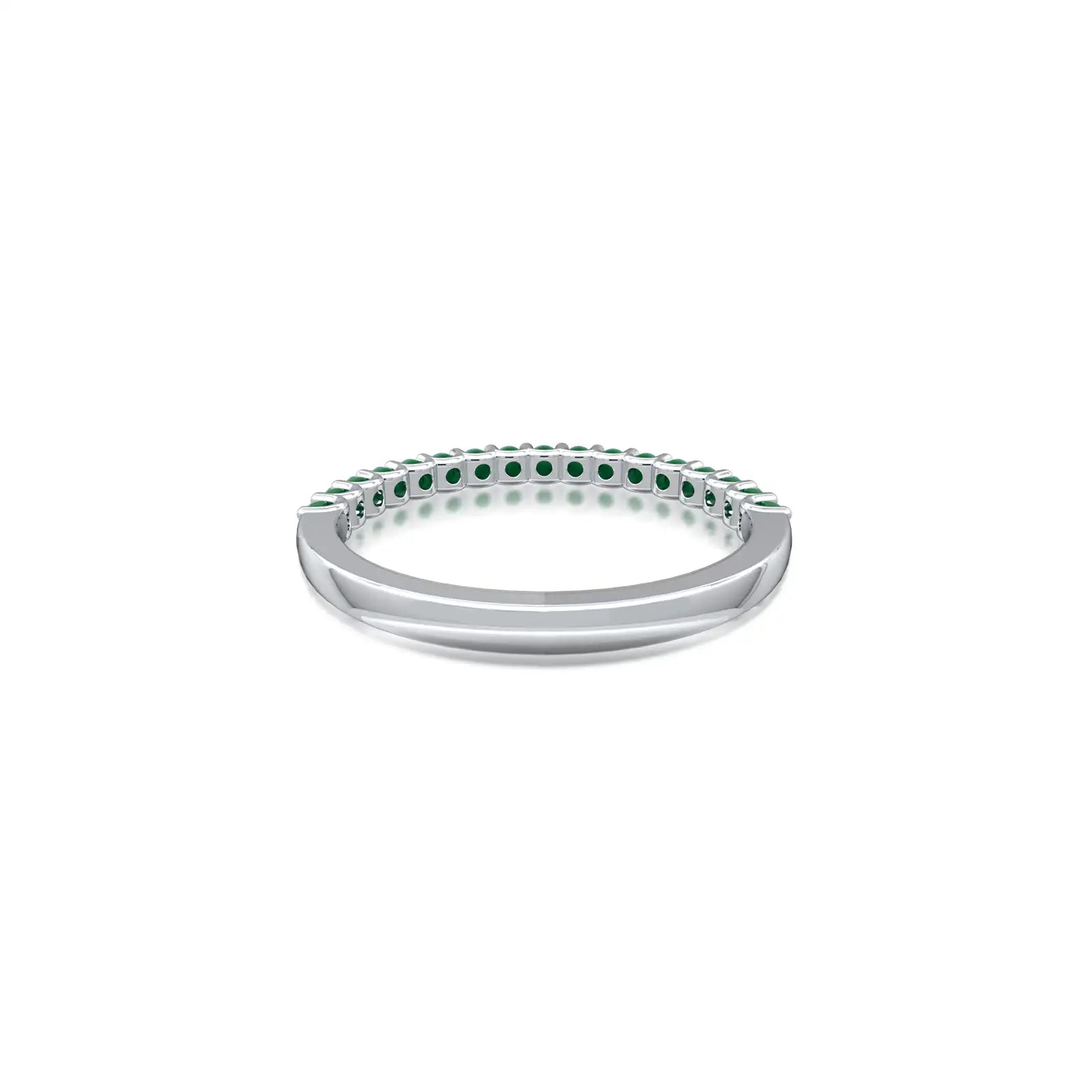 White gold fortune gold may birthstone half eternity green agate ring