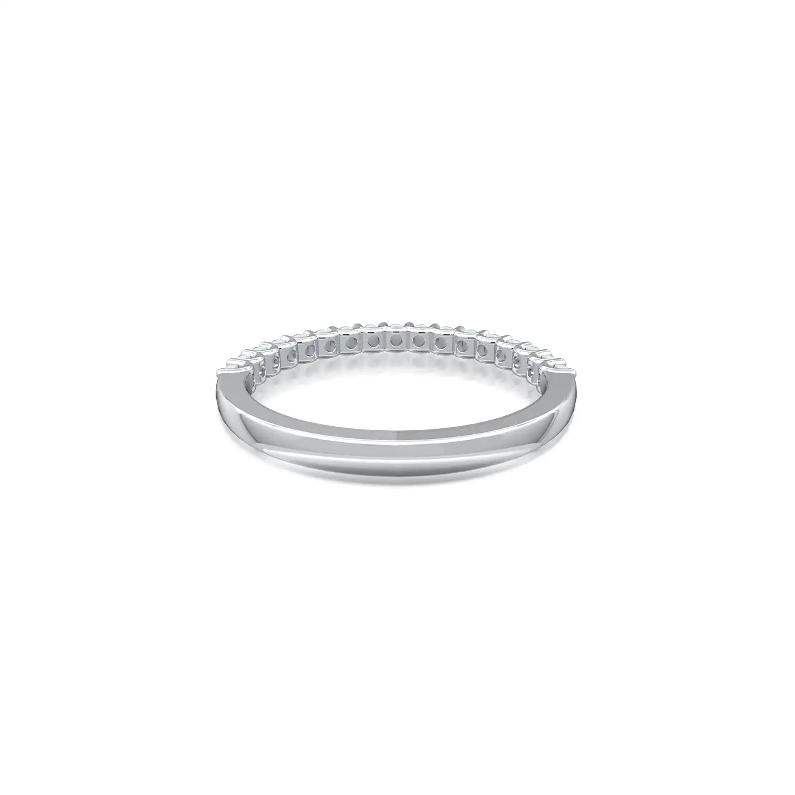 White gold october birthstone half eternity opal ring