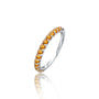 White gold trendy november birthstone half eternity citrine ring