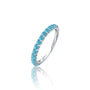 White gold december birthstone half eternity turquoise ring for women