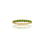 August birthstone half eternity peridot ring