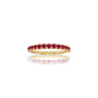 Fortune july birthstone half eternity opaque ruby ring
