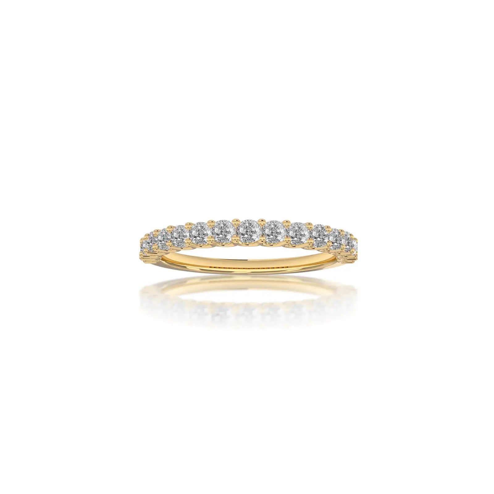 April birthstone half eternity white topaz ring for office wear