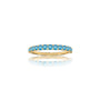 March birthstone half eternity swiss blue topaz ring