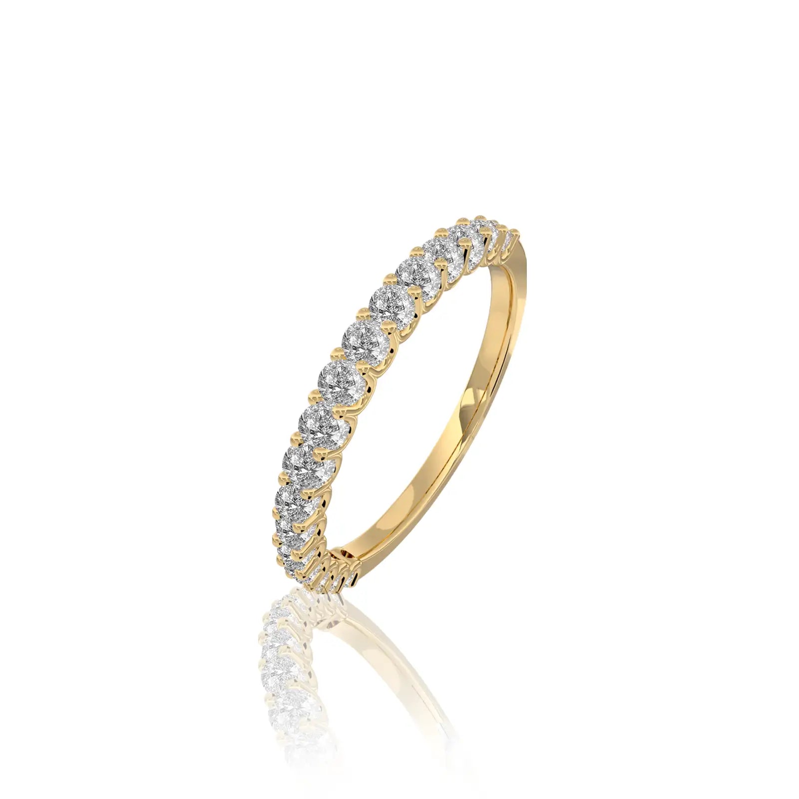 stylish april birthstone half eternity white topaz ring
