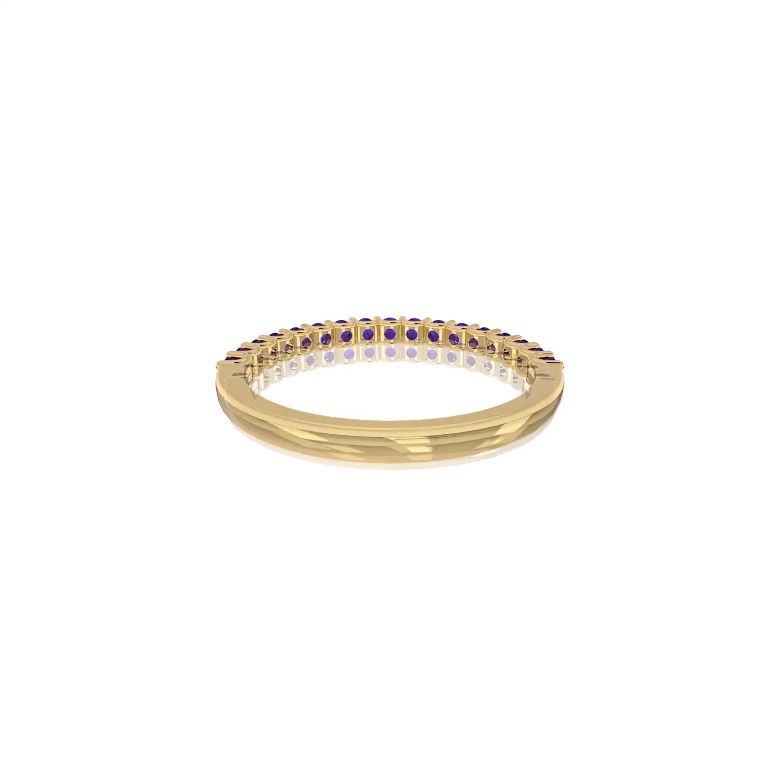 Unique february birthstone half eternity amethyst ring