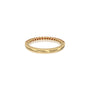 Yellow gold trendy july birthstone half eternity opaque ruby ring
