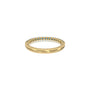 Yellow gold march birthstone half eternity swiss blue topaz ring