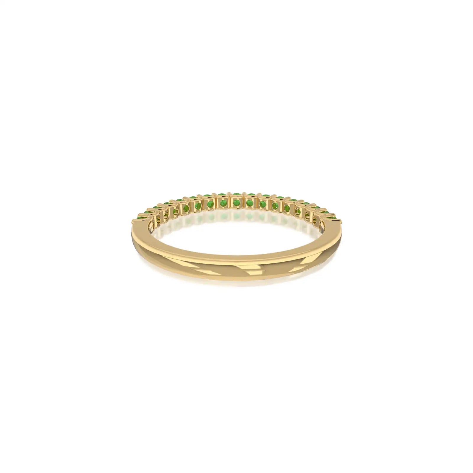 Yellow gold august birthstone half eternity peridot ring