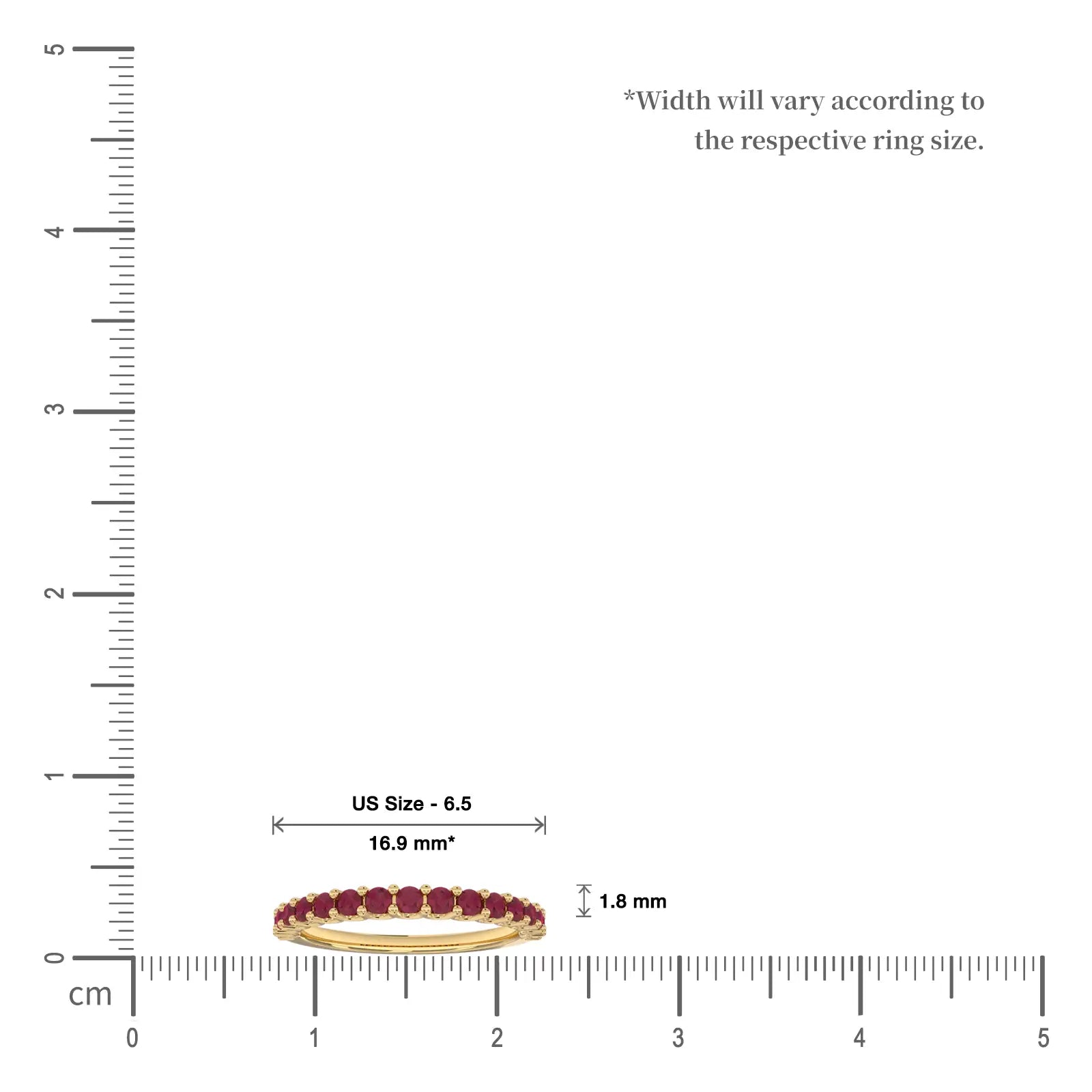 January birthstone half eternity garnet ring scale image