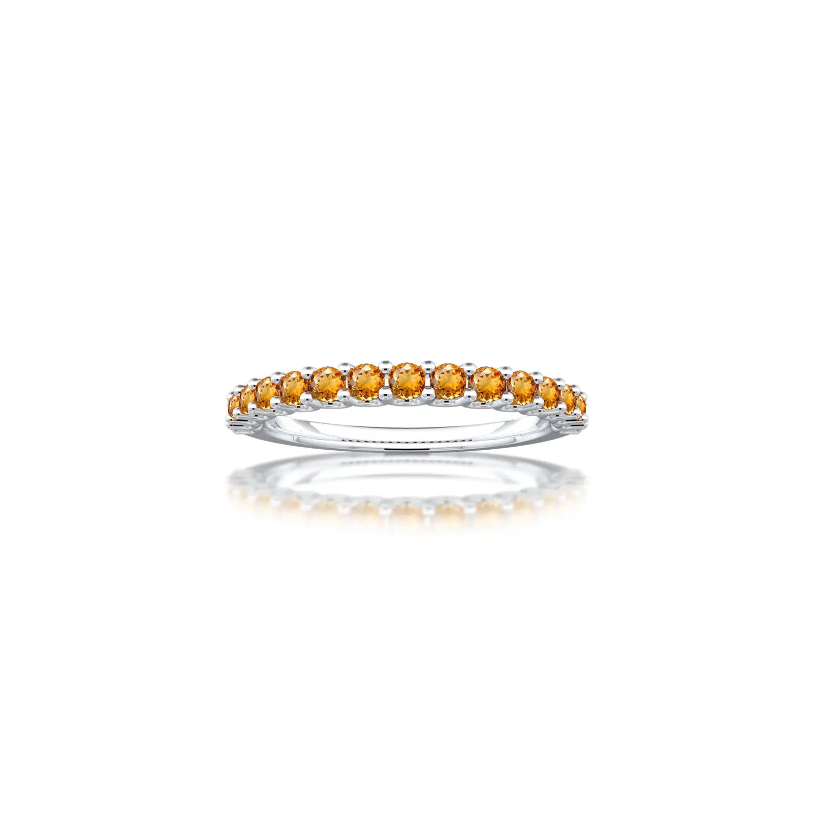 Unique november birthstone half eternity citrine ring