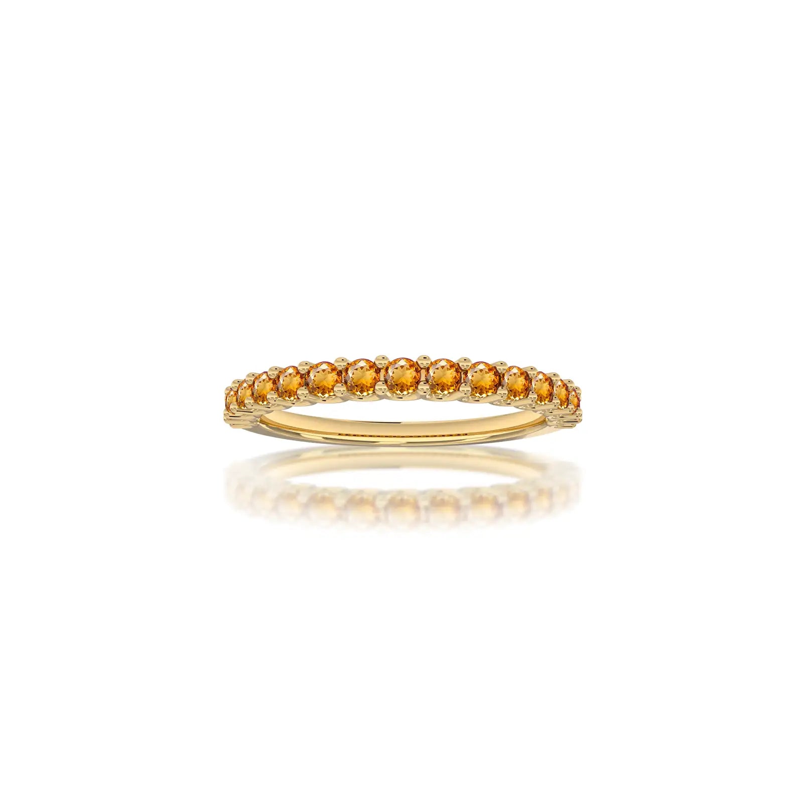 November birthstone half eternity citrine ring for women