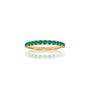 Gold may birthstone half eternity green agate ring