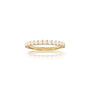 October birthstone half eternity opal ring