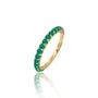 Fortune gold may birthstone half eternity green agate ring