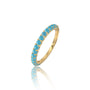 Yellow gold december birthstone half eternity turquoise ring for women