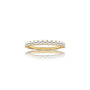Yellow gold june birthstone half eternity mother of pearl ring