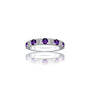 February birthstone half eternity amethyst ring for office wear