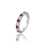 Trending january birthstone garnet rhythm ring with diamonds for women