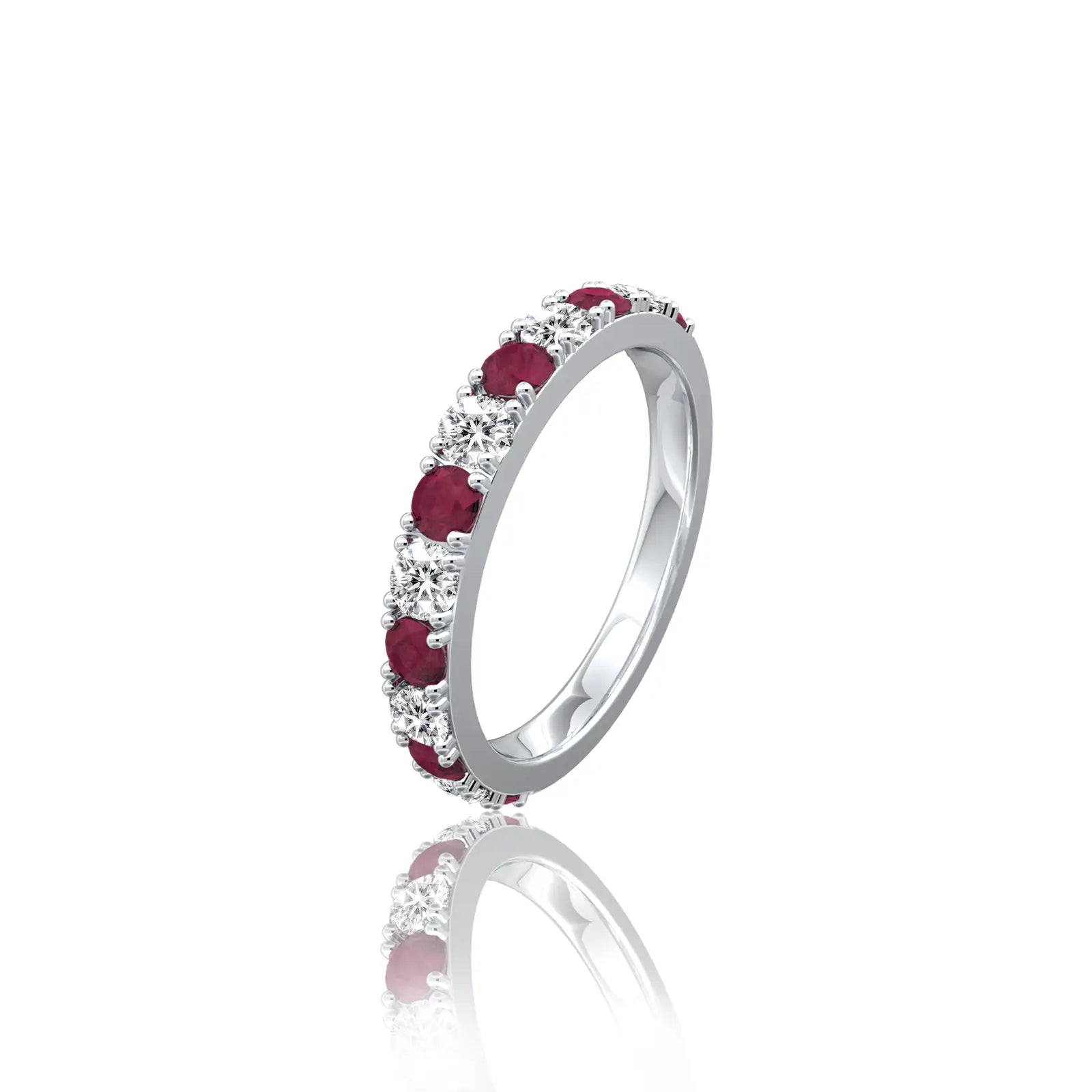 Trending january birthstone garnet rhythm ring with diamonds for women