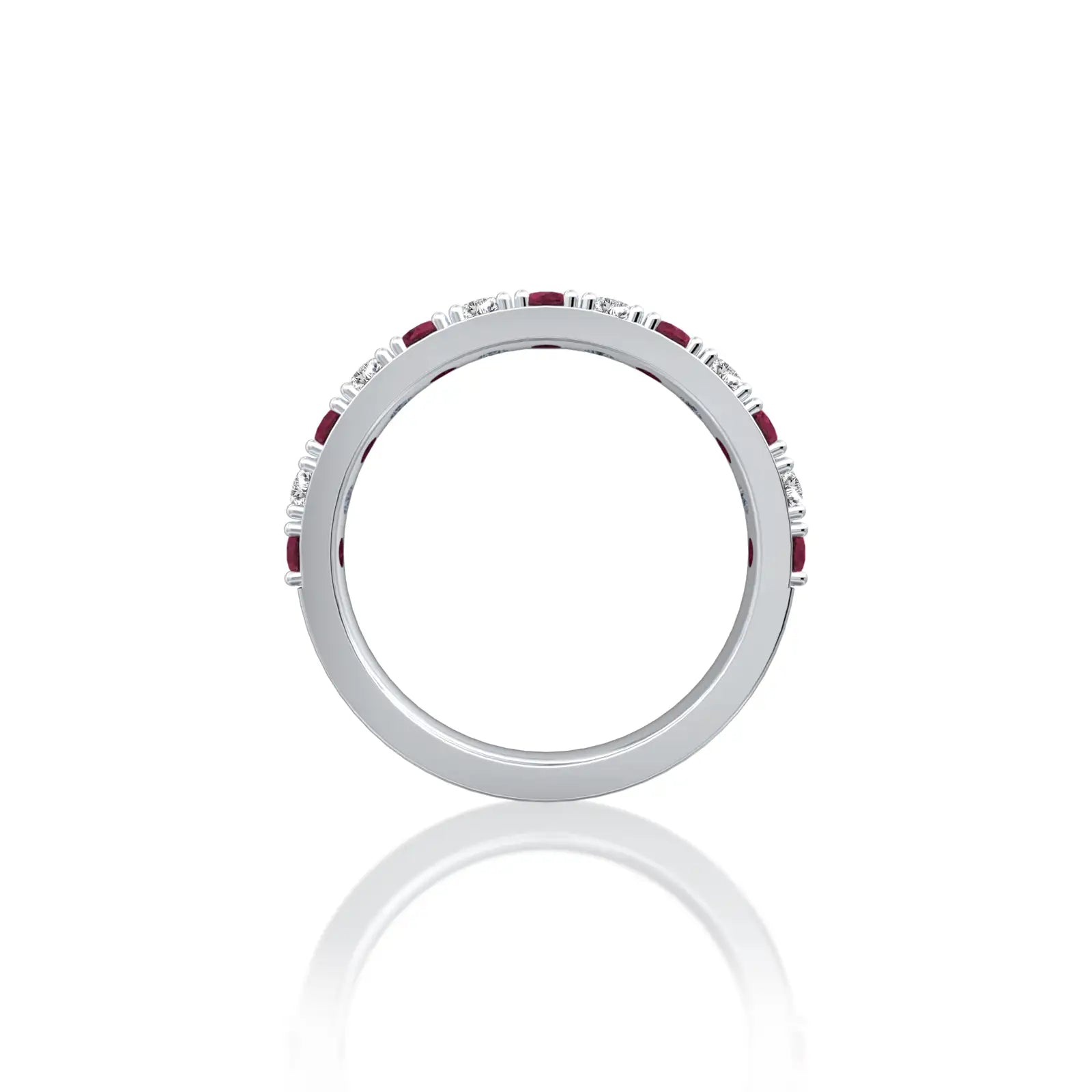 January birthstone garnet rhythm ring with diamonds valentine gift for women
