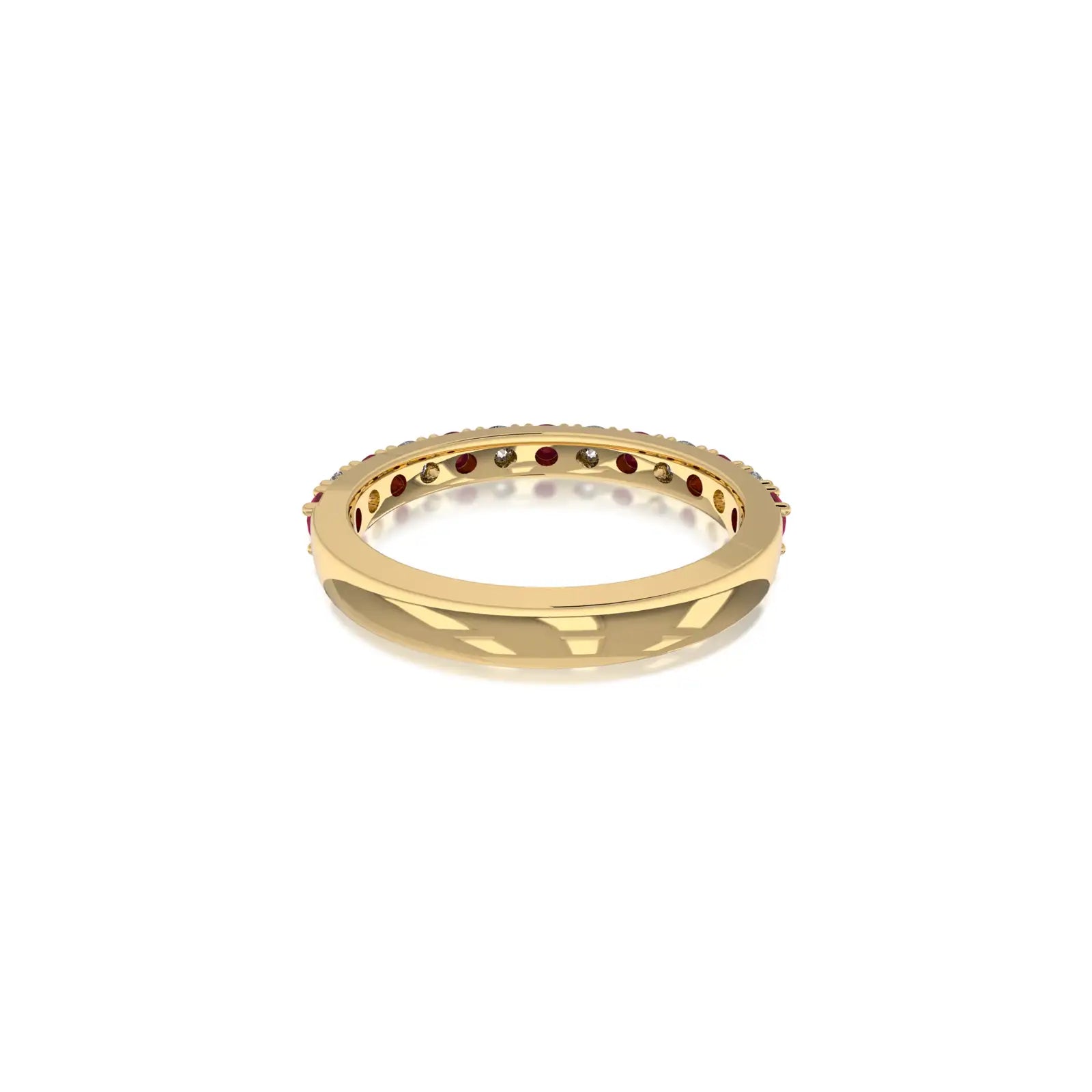 Trendy january birthstone garnet rhythm ring with diamonds 