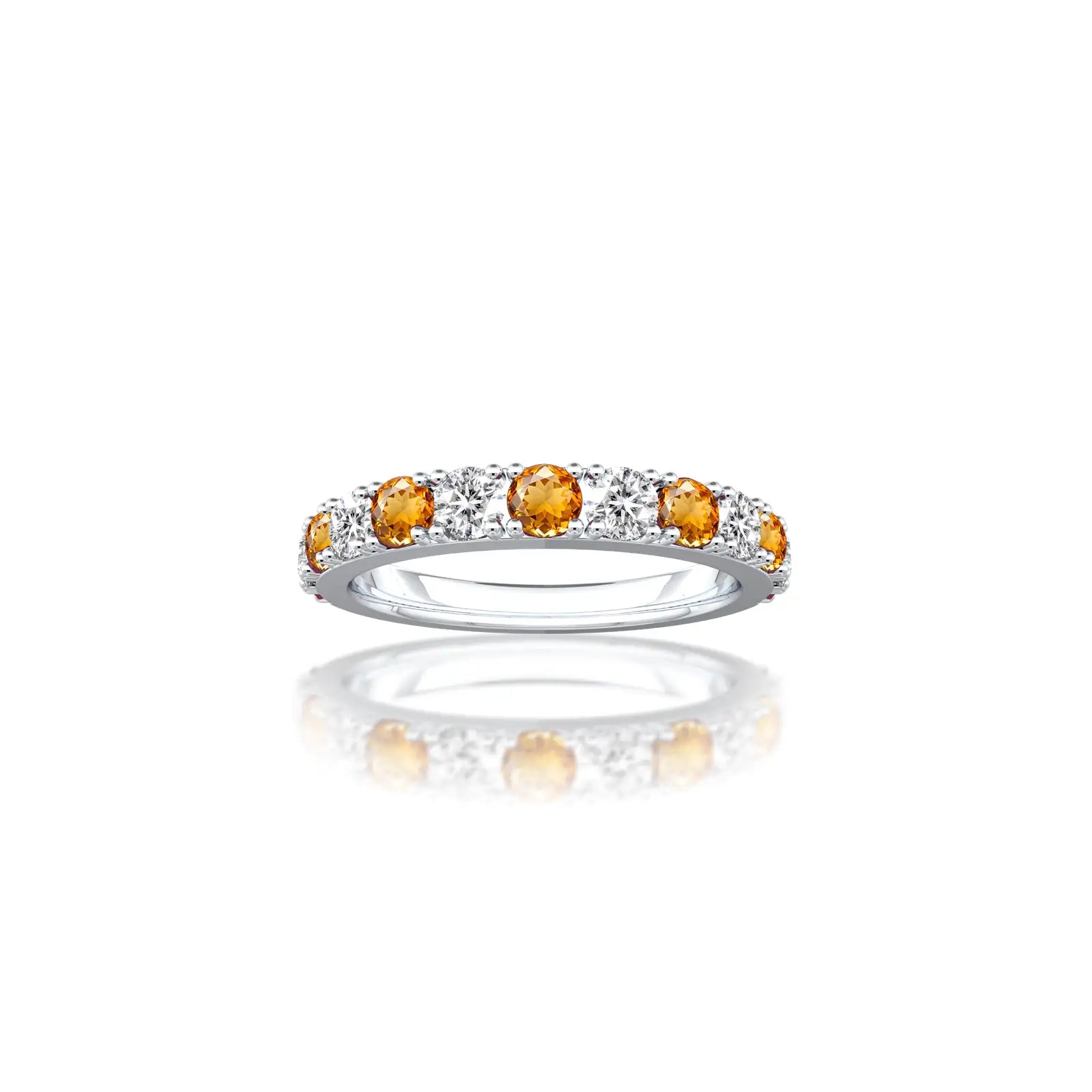 November birthstone citrine rhythm ring with diamonds gift for your loved ones