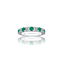 White gold May birthstone green agate rhythm ring with diamonds