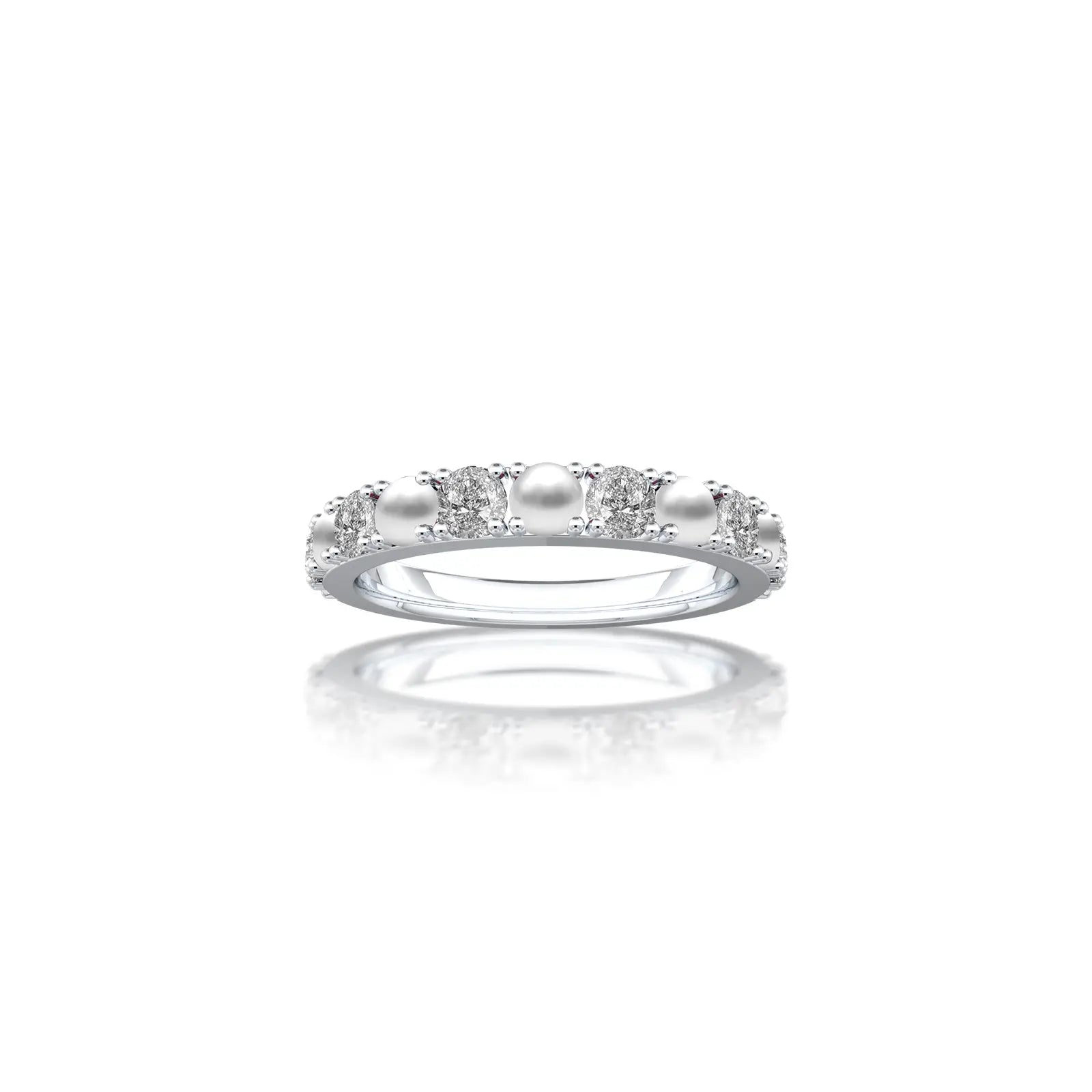 Pearl Rhythm Ring With Diamonds gifting