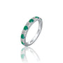 White gold may birthstone green agate rhythm ring with diamonds for office wear