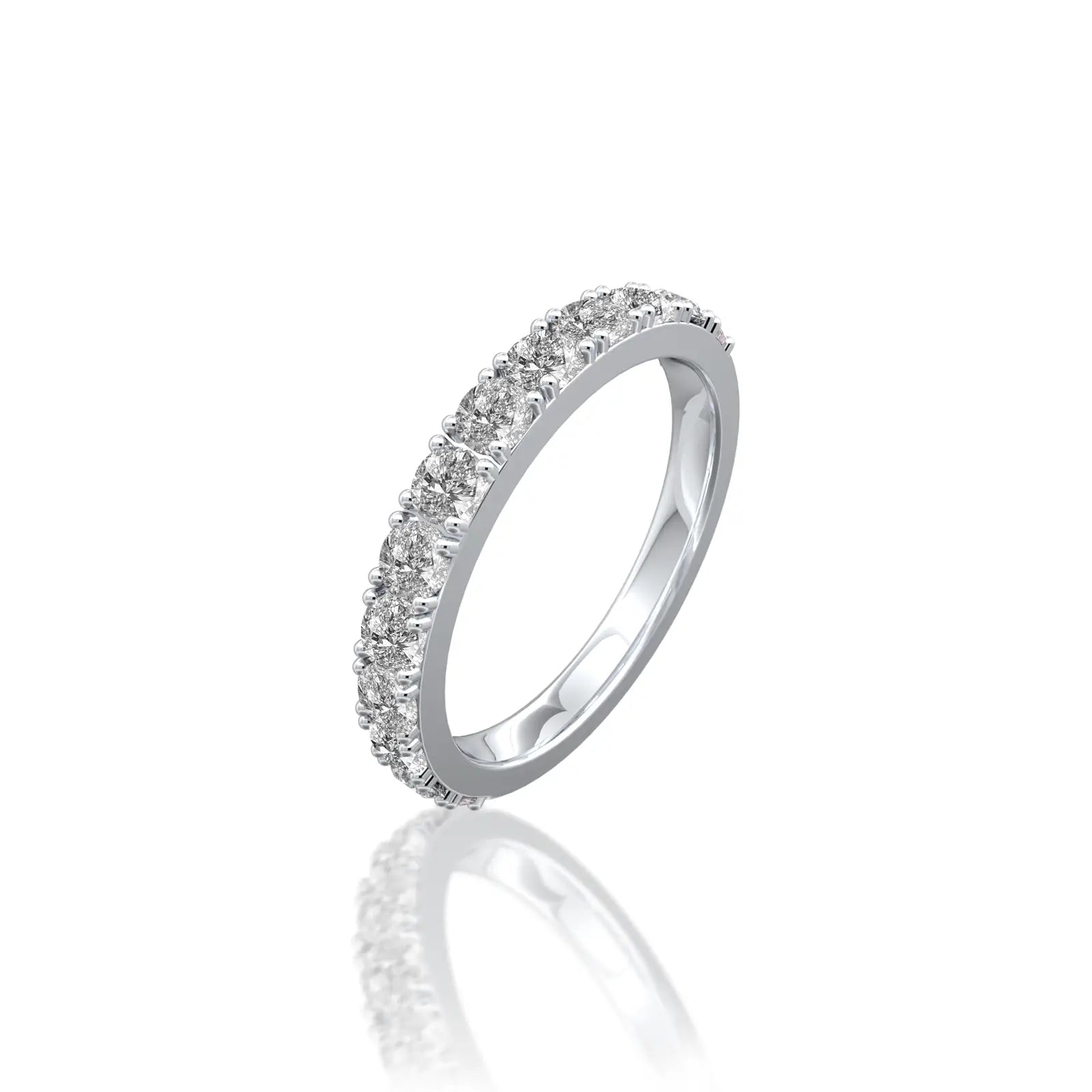 April birthstone white topaz rhythm ring with diamonds a gift for your loved ones