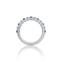 London blue topaz rhythm ring with diamonds white