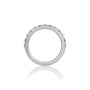 Elegant april birthstone white topaz rhythm ring with diamonds