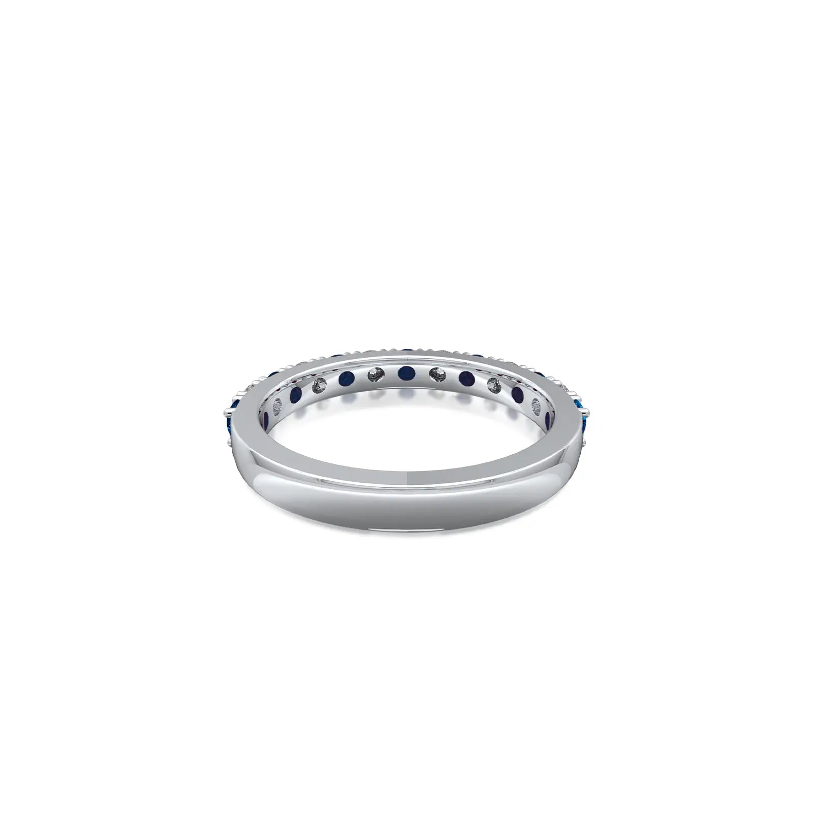 September Birthstone London Blue Topaz Rhythm Ring With Diamonds