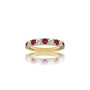 Stylish january birthstone garnet rhythm ring with diamonds