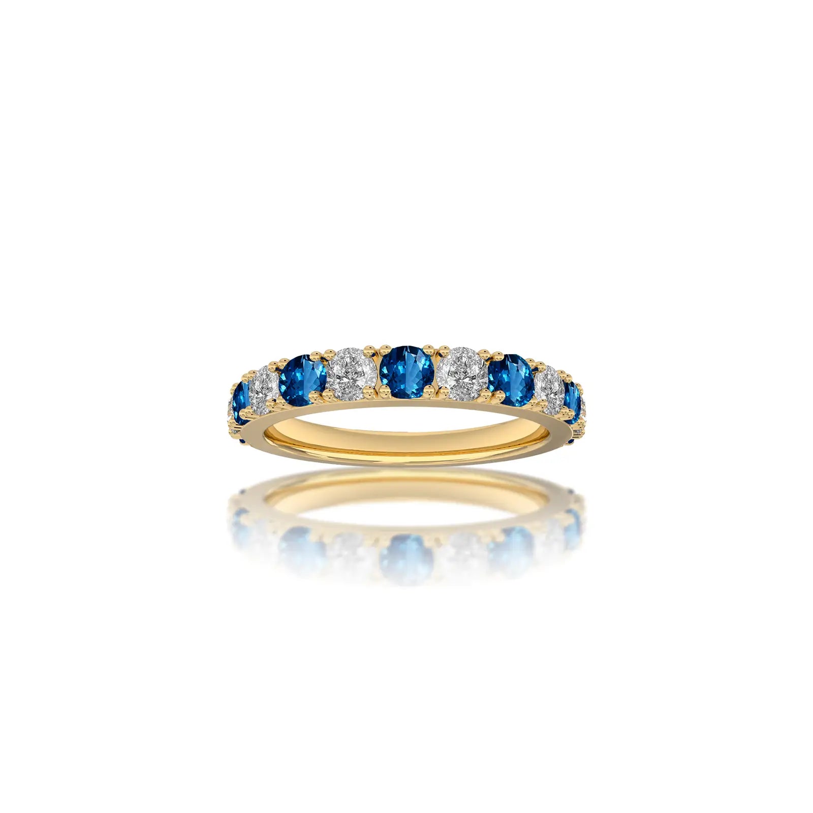 London blue topaz rhythm ring with diamonds for pretty girls